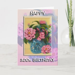 100th carte de voeux heureuse d'anniversaire