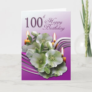 100th carte florale de félicitations
