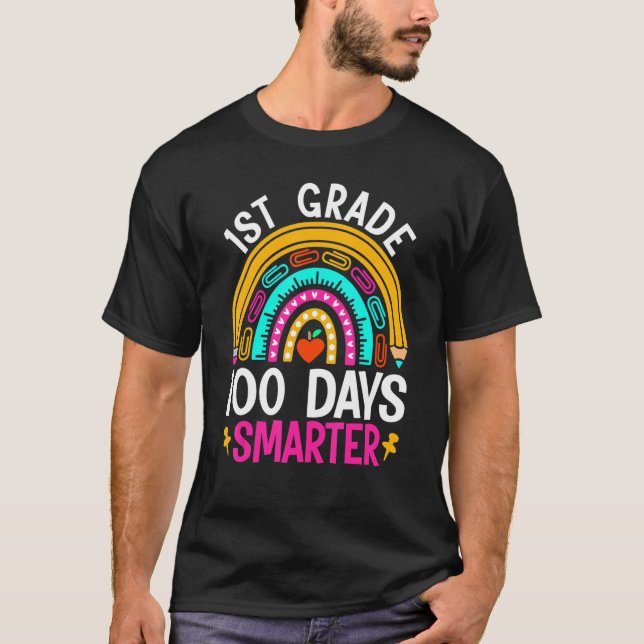 100th Day Of 1st Grade Teacher Kids 100 Days Smart T-Shirt (Vorderseite)