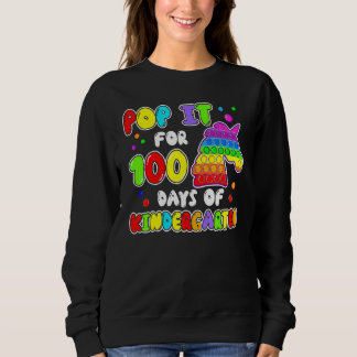 100th Day Of School 100 Days Of Kindergarten Unico Sweatshirt