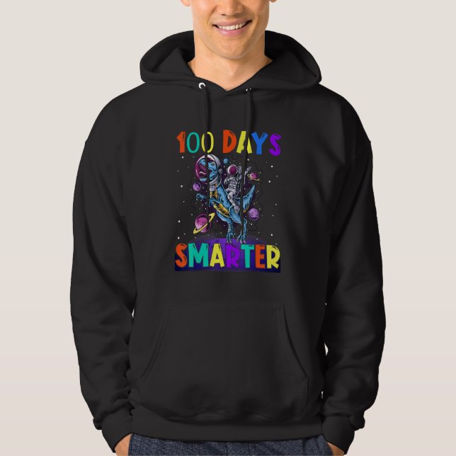100th Day Of School 100 Days Smarter Books Space A Hoodie (Vorderseite)