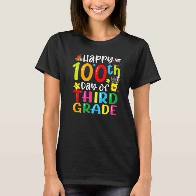 100th Day Of School 3rd Third Grade Teacher Studen T-Shirt (Vorderseite)