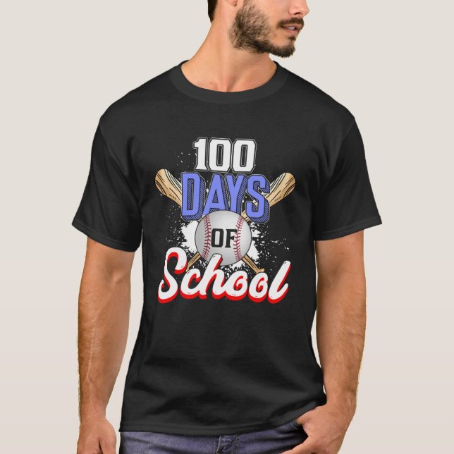 100th Day of School Baseball for Teacher Student T-Shirt (Vorderseite)