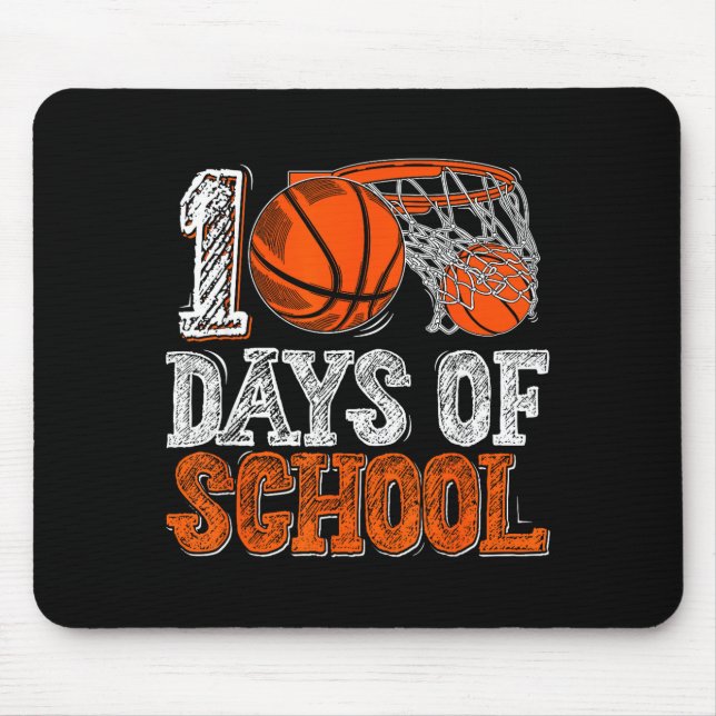 100th Day Of School Basketball Kids 100 Days Of Sc Mousepad (Vorne)