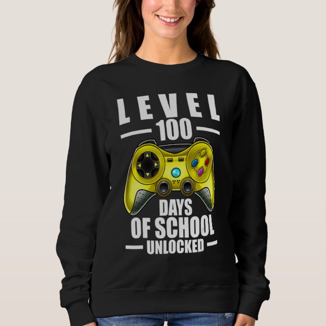 100th Day Of School Boys 100 Days Of School Gaming Sweatshirt (Vorderseite)