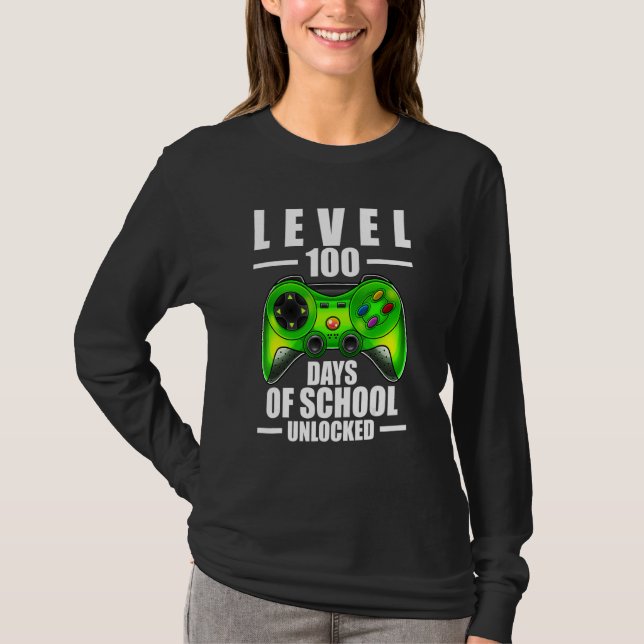 100th Day Of School Boys 100 Days Of School Gaming T-Shirt (Vorderseite)