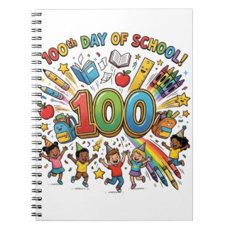 100th Day of School Colorful Celebration Design –  Notizblock