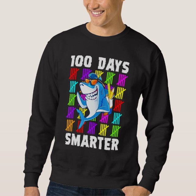 100th Day Of School  For Toddlers Kid  Shark Sweatshirt (Vorderseite)