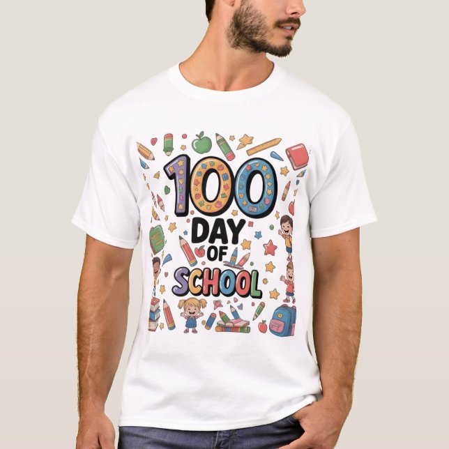 100th Day of School Fun T-Shirt | Colorful Kids &  (Vorderseite)
