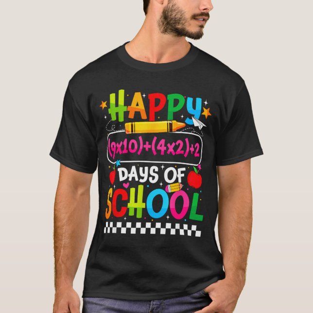 100th Day Of School Happy 100 Days Math Equation T T-Shirt (Vorderseite)