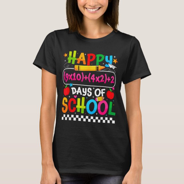 100th Day Of School Happy 100 Days Math Equation T T-Shirt (Vorderseite)