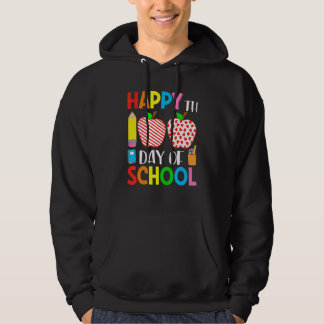 100th Day Of School Hearts Stripes Teacher And Stu Hoodie