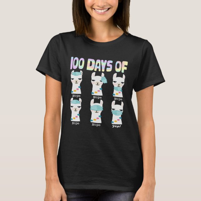 100th Day Of School No Prob Lama 100 Days Smarter  T-Shirt (Vorderseite)