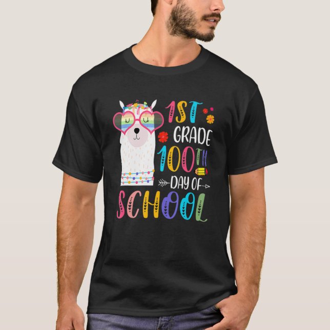 100th Day Of School No Prob Llama 100 Days Of 1st  T-Shirt (Vorderseite)