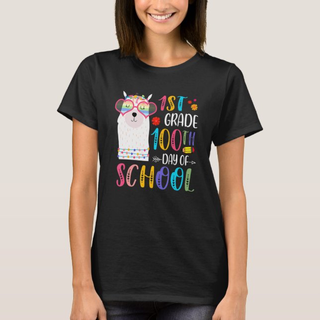 100th Day Of School No Prob Llama 100 Days Of 1st  T-Shirt (Vorderseite)