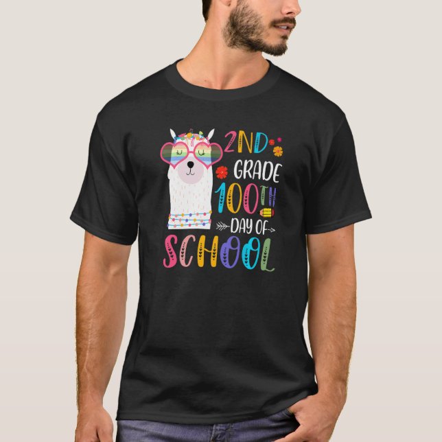 100th day of School No Prob Llama 100 Days Of 2nd  T-Shirt (Vorderseite)