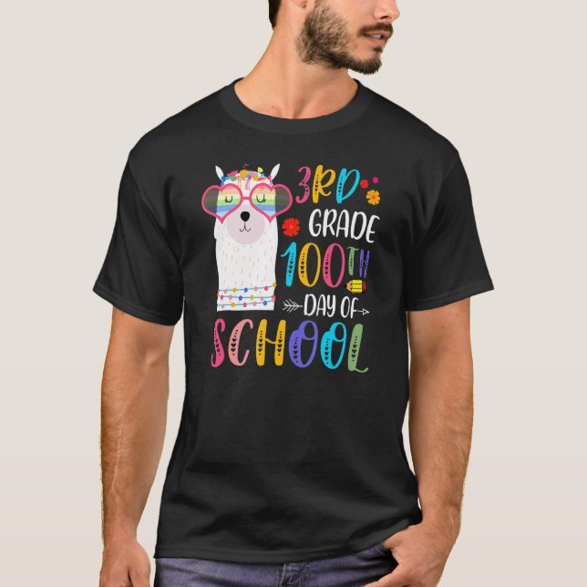 100th Day Of School No Prob Llama 100 Days Of 3rd  T-Shirt (Vorderseite)