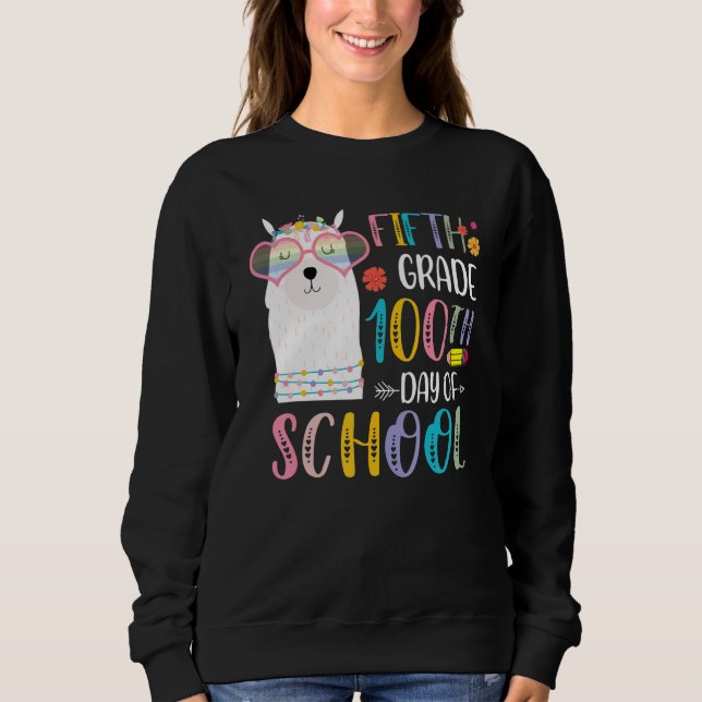 100th day of School No Prob Llama 100 Days Of Fift Sweatshirt (Vorderseite)