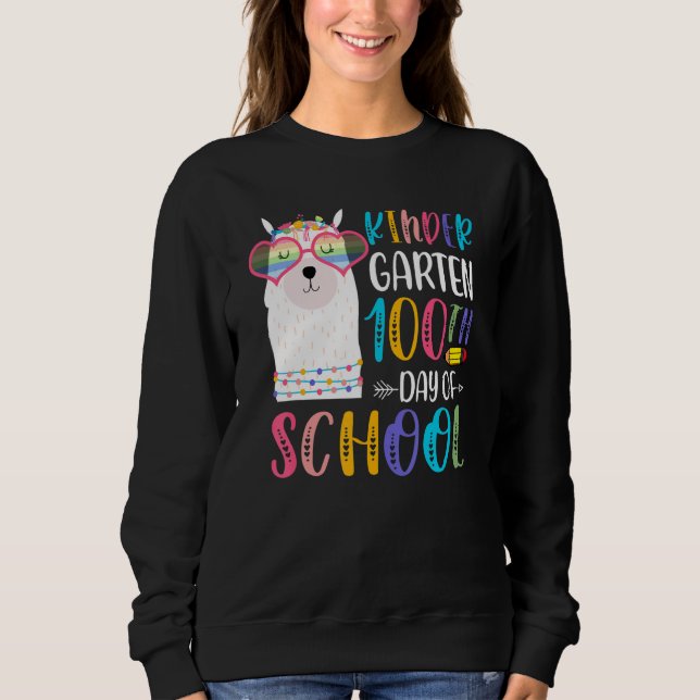 100th day of School No Prob Llama 100 Days Of Kind Sweatshirt (Vorderseite)