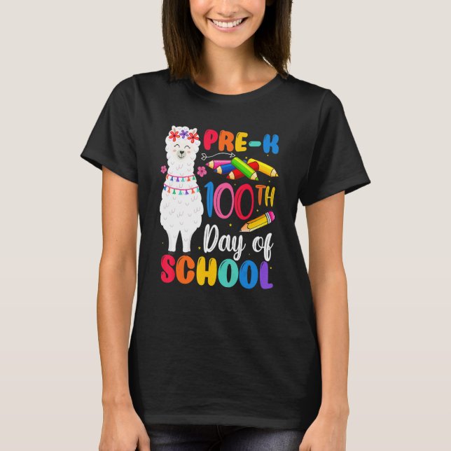 100th Day Of School No Prob Llama Happy 100th Day  T-Shirt (Vorderseite)