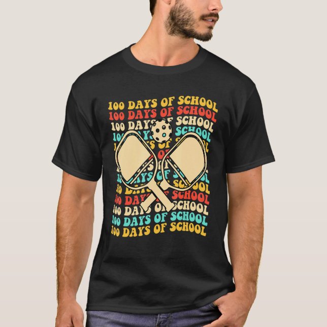 100th Day of School Pickleball 100 Days Smarter Bo T-Shirt (Vorderseite)