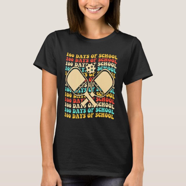 100th Day of School Pickleball 100 Days Smarter Bo T-Shirt (Vorderseite)