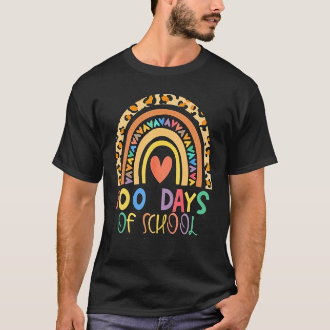 100th Day Of School Teacher 100 Days Smarter Rainb T-Shirt (Vorderseite)