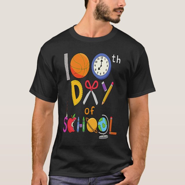 100th Day of School Teachers and Students Survived T-Shirt (Vorderseite)