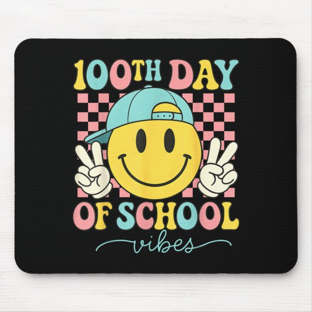 100th Day Of School Vibes 100 Days Teacher Boy Gir Mousepad (Vorne)