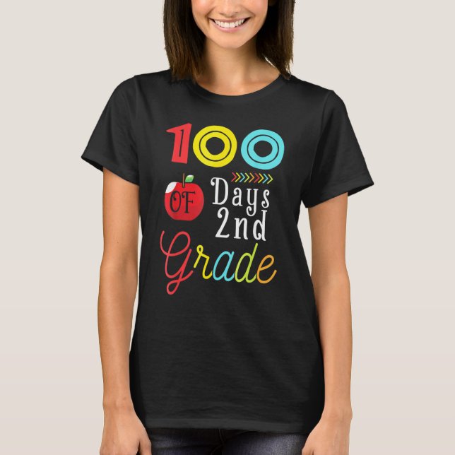 100th Day Second Grade Student Gift 100 Days Of Sc T-Shirt (Vorderseite)