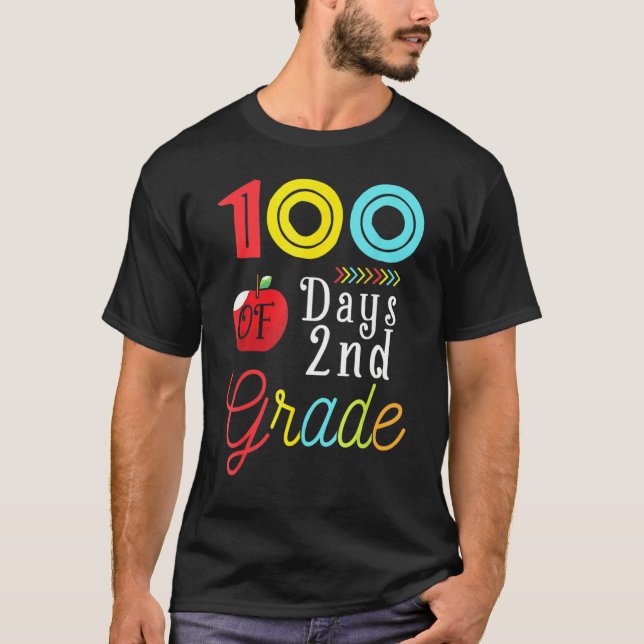 100th Day Second Grade Student Gift 100 Days Of Sc T-Shirt (Vorderseite)