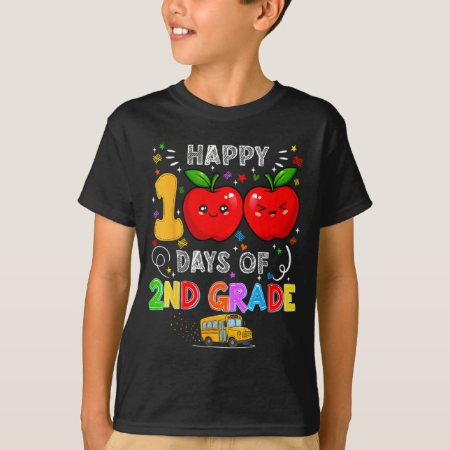 100th Days Of 2nd Grade 100 Days Toddler Girl  T-Shirt (Vorderseite)