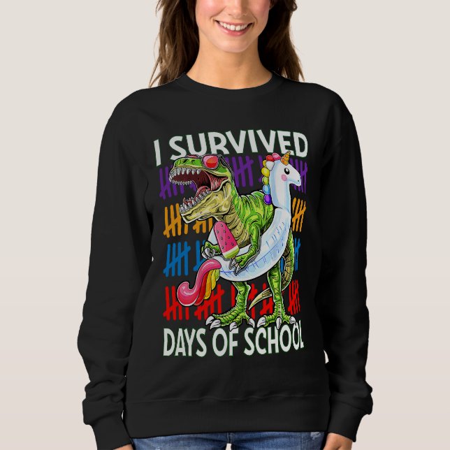 100th Days Of School  Dinosaur Rex 100 Days Smarte Sweatshirt (Vorderseite)