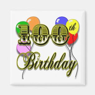 100th Geburtstag mit Ballonen Magnet