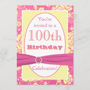 100th invitation florale blanche jaune rose