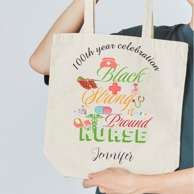 100th year celebration black history nurse  jumbo stoffbeutel (Von Creator hochgeladen)