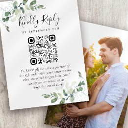 100x Site Mariage QR Code Photo Eucalyptus RSVP