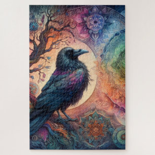 1014 Pieces Crow Tree of Life Mandala Pagan