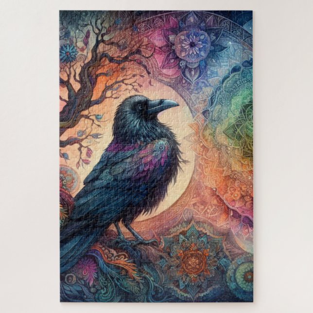 1014 Pieces Crow Tree of Life Mandala Pagan (Vertikal)