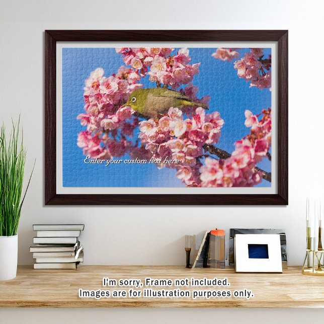 [1014] Spring Messenger – Mejiro and Atami Sakura (An image of a puzzle displayed in a bright and open room. // 明るく風通しの良い部屋を飾ったときのイメージ)