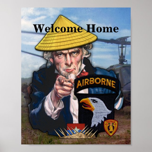 101. ABN DIV Im Flugzeug Vietnam Vets Fort Campbel Poster (Vorne)
