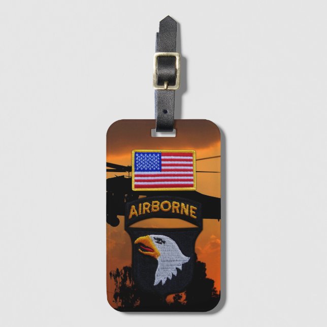 101. ABN Im Flugzeug Division Screaming Eagles Vet Gepäckanhänger (Vorderseite Vertikal)