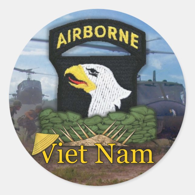 101. ABN im Flugzeug Division Veteranen vietnam Runder Aufkleber (Vorderseite)