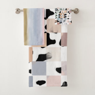 101 Cows + Checkers Towel Badhandtuch Set