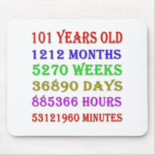 101. Geburtstag - Meilensteine Mousepad