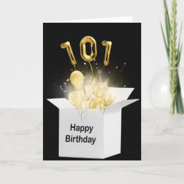 101. Geburtstagsballons in weißer Box Karte