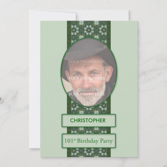 101. Geburtstagsparty Einladung hinzufügen ein Bil (Vorderseite)