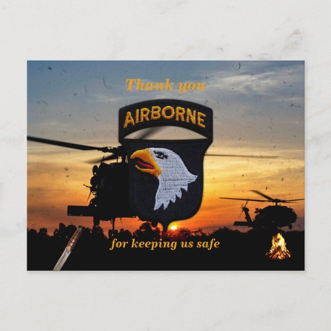 101. im Flugzeug ABN DIV Schreien von Adlern Tierp Postkarte (Vorderseite)