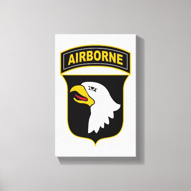 101. Im Flugzeug Abteilung Militärveteran Leinwanddruck (Vorderseite)