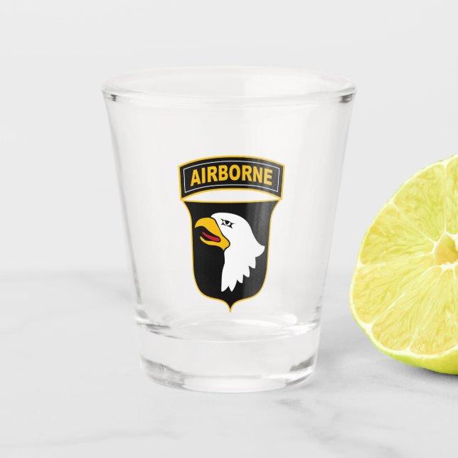 101. Im Flugzeug Abteilung Militärveteran Schnapsglas (Vorderseite)
